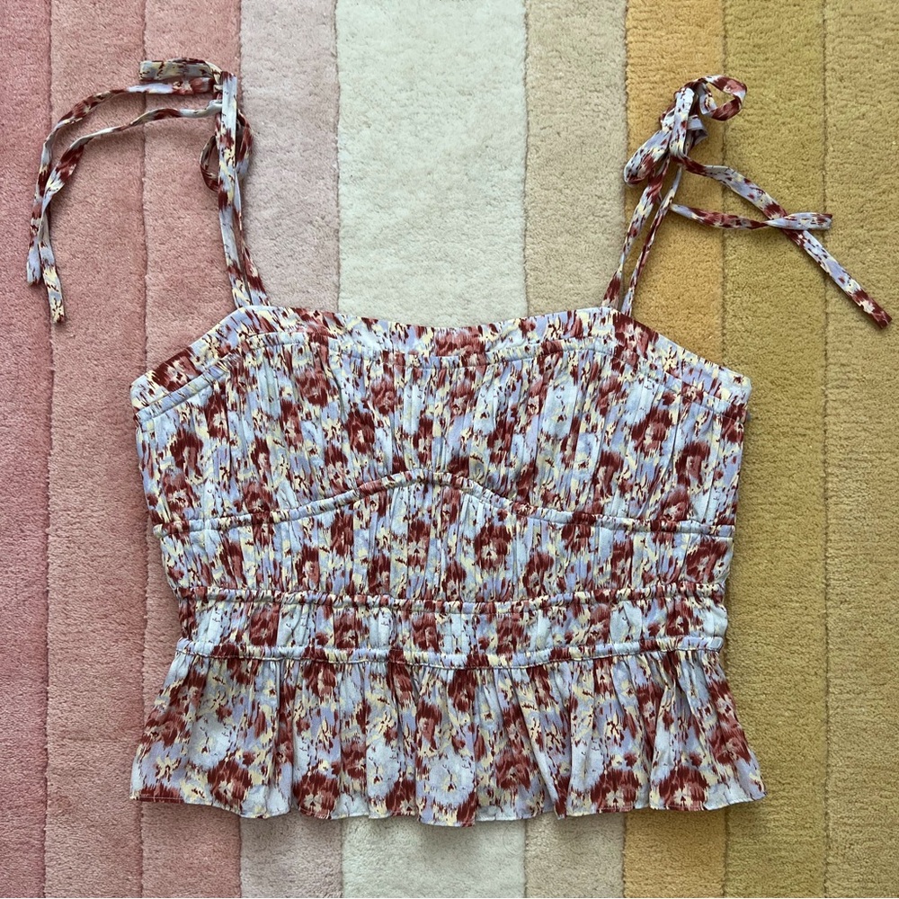 Ulla Johnson Nora Tie Sleeve Top in Wisteria